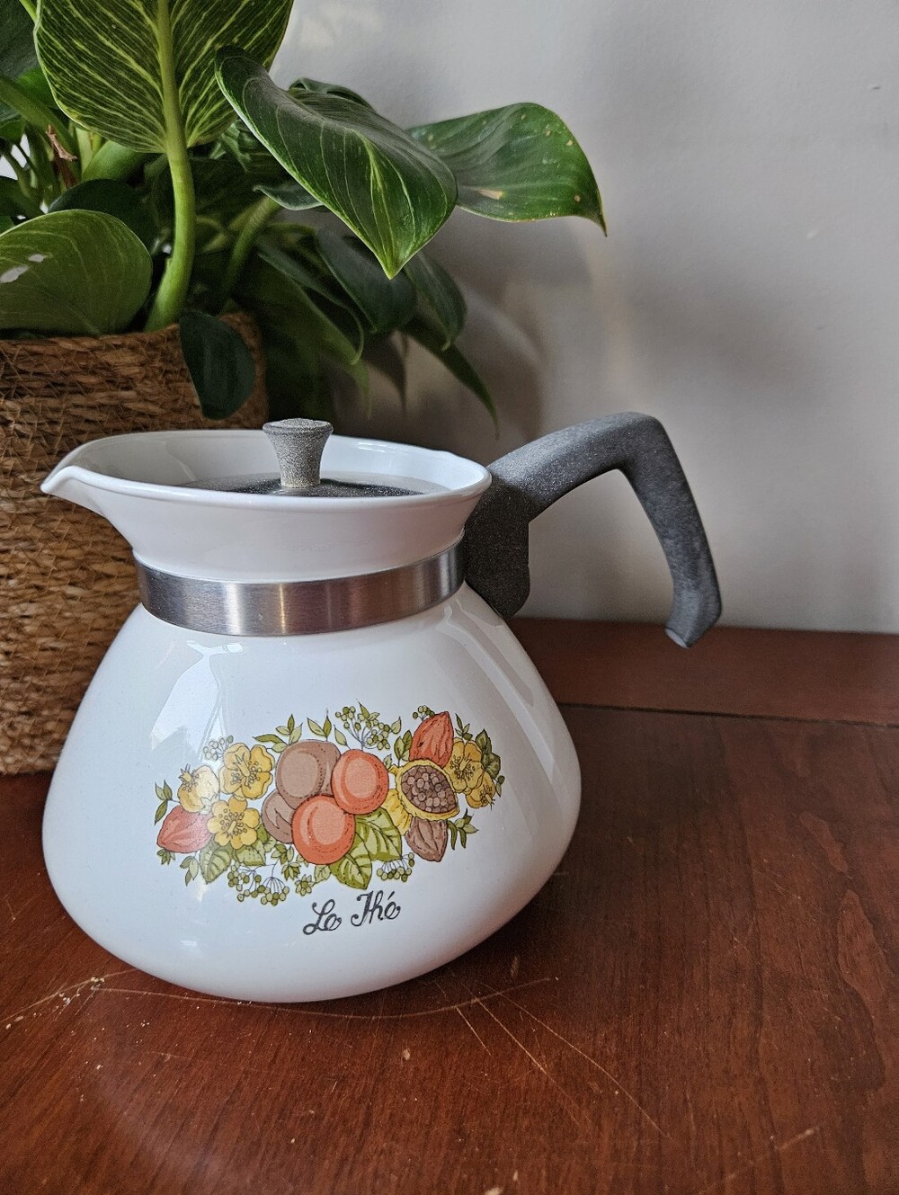 Vintage Corningware Spice Of Life 6 Cup Coffee Tea Kettle Pot